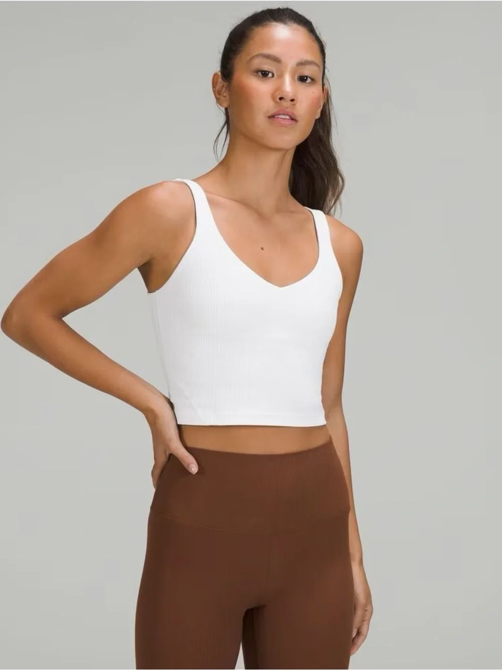 lululemon White Ribbed Align Tank size 4